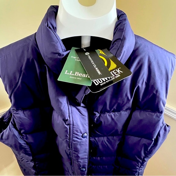 LL L.L. Bean Water repellent DownTek Vest womens 2XL Navy Blue - Picture 2 of 4